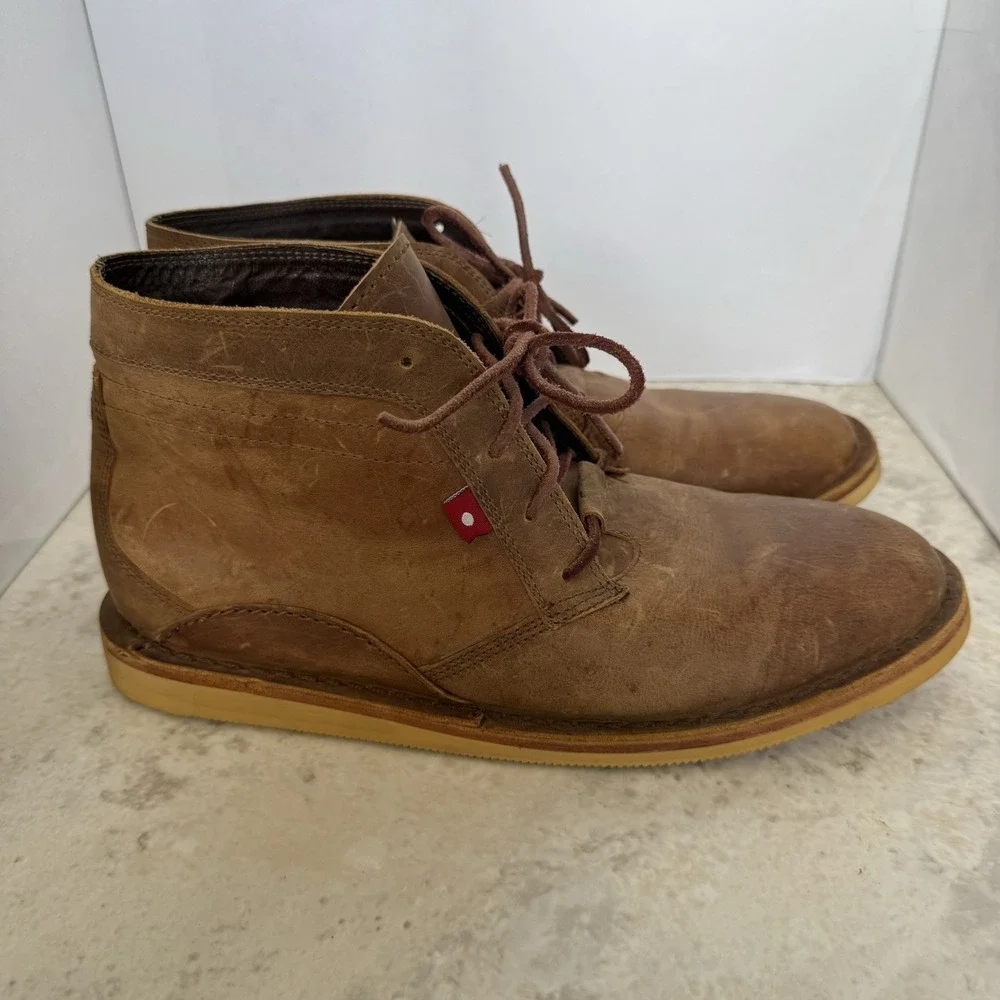Oliberté Men's Brown Leather Chukka Boots Size 43 Handmade  Lace Up Casual Boots